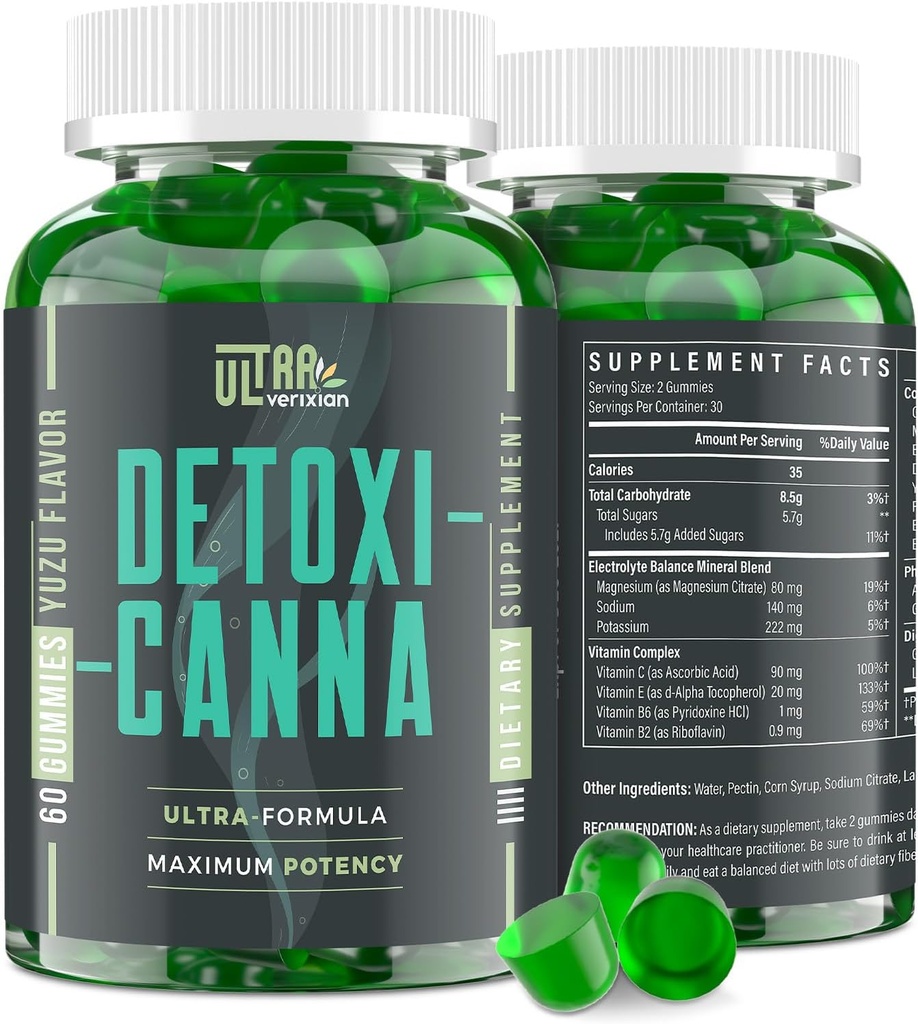 Detox Cleanse Gummies - Liver, Gut, Kidney Cleanse Detox & Repair, Rapid & Effective Full Body Cleanse Best for Women and Men with Milk Thistle - Natural Plant-Based Detox Supplement, 60 Gummies