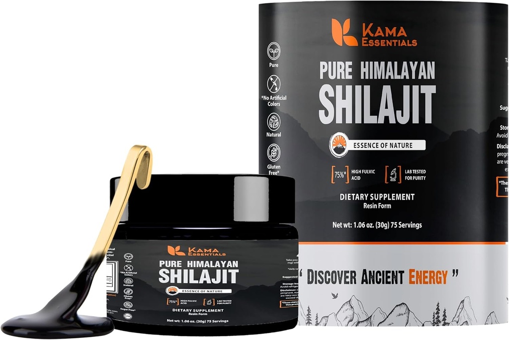 Himalayan Shilajit Resin – 75% Fulvic Acid, 85+ Minerals – Gold Grade Ayurvedic Supplement for Energy, Strength & Wellness – Lab-Tested – 30g Shilajit for Men & Women