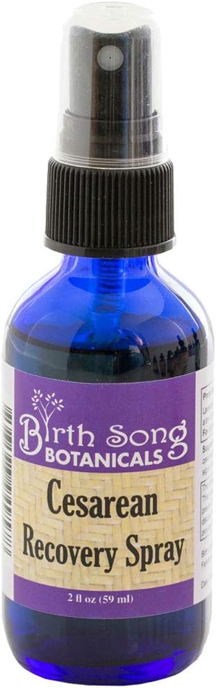 Canción de nacimiento Botánicos Recuperación Cesarea Orgánica Postparto Spray, Spray Perineal, Curación para Post Partum Cuidado y Recuperación, Un Esencial para el Trabajo, el Nacimiento y Entrega, 2oz Botella