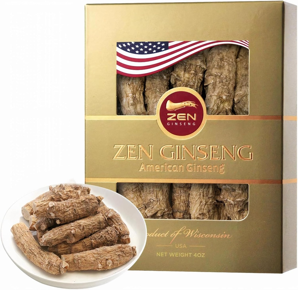 1 Box of Large Short American Wisconsin Ginseng Root (4oz) Performance " Mental Health for Men " Women