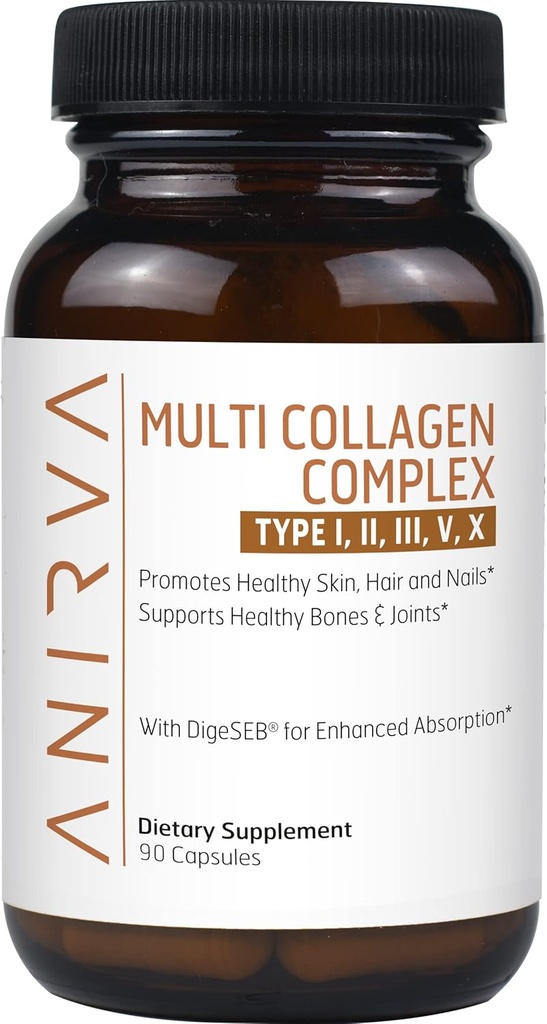 Complejo Multi Collagen - Tipo I, II, III, V, X - Suplemento Collagen para Anti-Envejecimiento, Juntas Saludables, Pelo, Piel y uñas