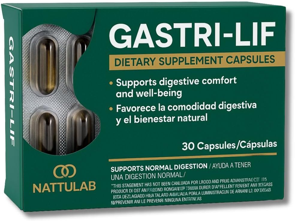 GASTRI-LIF – 30 cápsulas – Suplemento dietético herbal – Cuachalalate, Cancerina, Chamomile, Lemongrass " Más – Blend herbal tradicional para el apoyo digestivo – Natural, No GASTRI-LIF