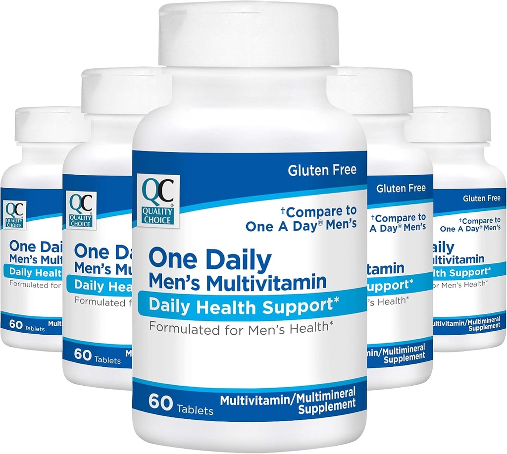 Selección de Calidad Mens One Daily Multivitamínico con Vitaminas A C D E B (1, 2, &6) y Suplementos Minerales en 60 Botellas Cuenta (5 Pack)