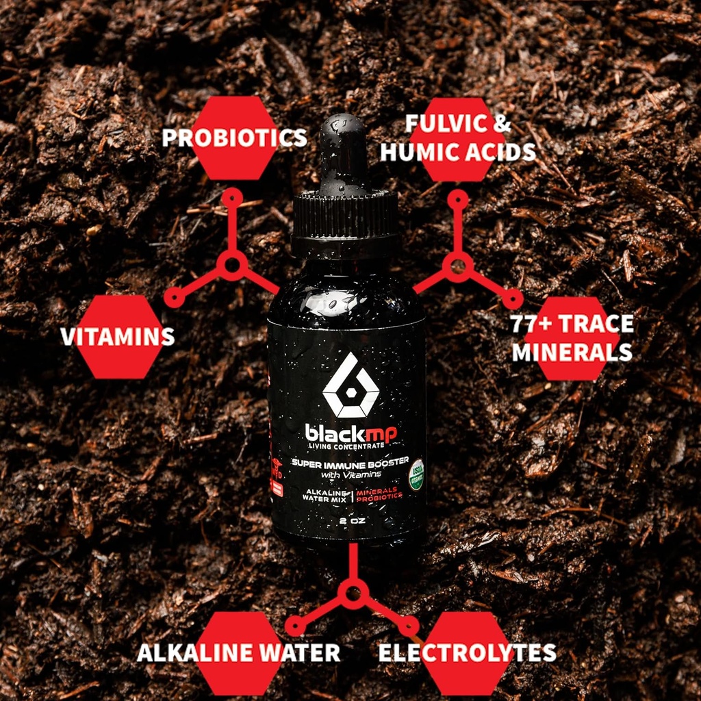 Super Immune Booster gotas con vitaminas- Farmacéutica Grado Fulvic & Humic Acids & USDA Certified Organic Probiotics. Restores Gut Health, fortalece las funciones del sistema inmunitario. - 2oz