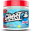 GHOST Gamer: Energy and Focus Support Fórmula - 40 Servings, Sonic Ocean Water - Nootropics & Natural Caffeine for Atención, Precisión & Tiempo de reacción - Vegan, Gluten-Free