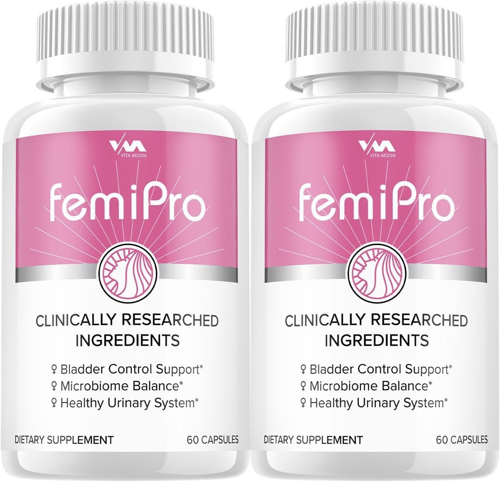 (2 Pack) Femi Probióticos - FemiPro Advanced Formula Bladder Control Support, Microbiome Balance, Healthy Urinary System, 120 cápsulas