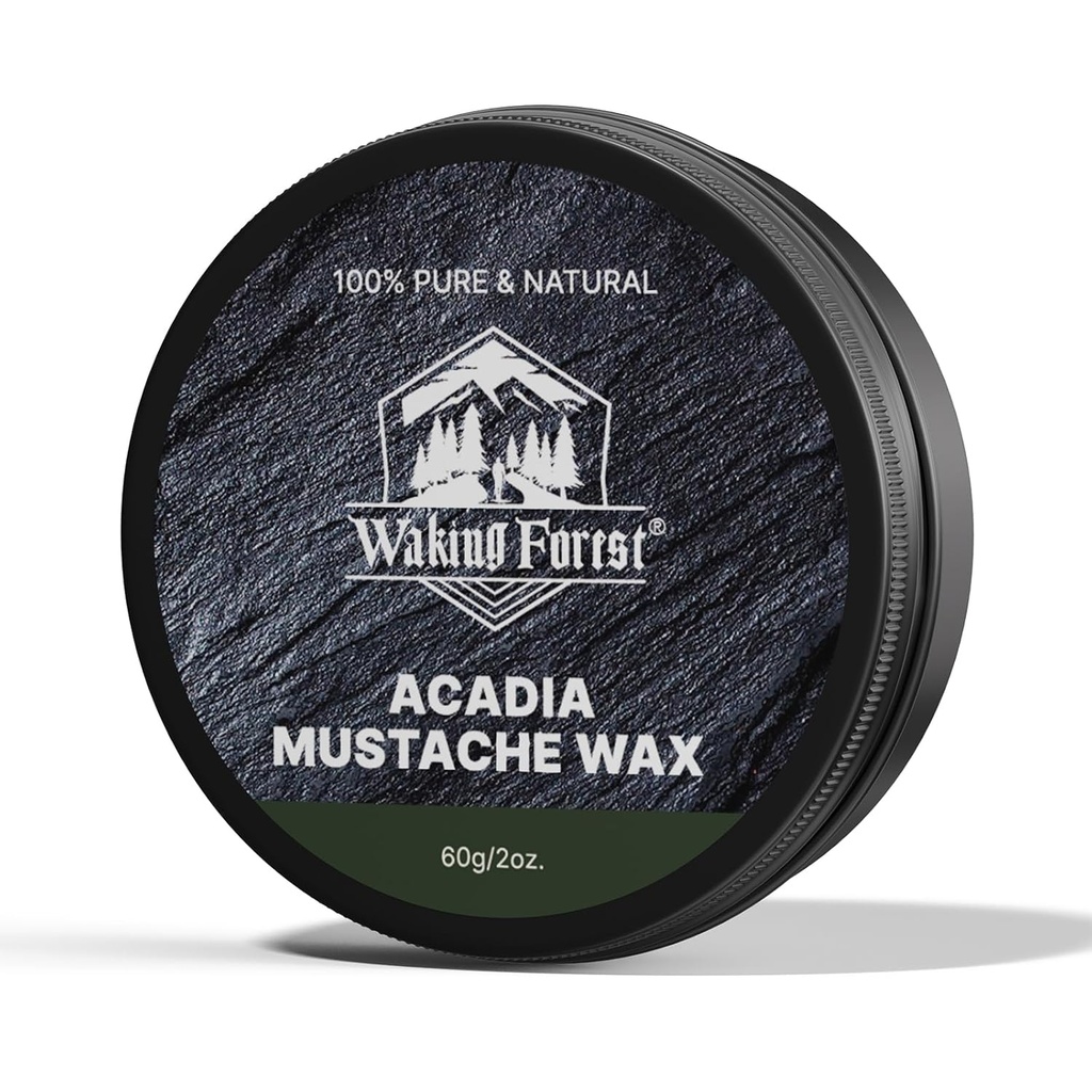 Waking Forest Mustache Wax for Men Strong Hold moustache wax Train Tame &amp; Style Sandalwood Beard Wax for Men All Natural Ingredients 2oz, 1 Pack
