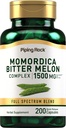 Piping Rock Bitter Melon Capsules  1500mg  200 Pills ← Momordica Charantia Extract ← Complejo Herb Supplement ← Non-GMO, Gluten Free