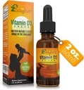 Vitamina D gotas para bebés - Vitamina D gotas 1000 UI 2Fl Oz - Vitamina Líquida D3 Orgánica con Max Absorción Fórmula para recién nacidos, niños pequeños, niños y adultos