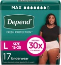 Dependiendo Protección Fresco Adult Diapers, Incontinencia & Postpartum Bladder Leak Underwear for Women, Disposable, Máximo, Grande, Blush, 17 Conde, Packaging May Vary