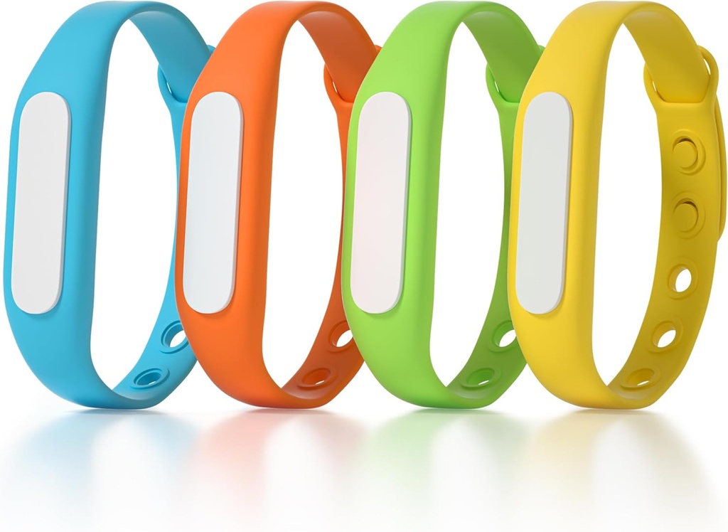 Pulseras Repelentes Mosquito para Niños Adultos, Banda Anti-Insecto Mosquito para Indoor Exterior, Protección de Insectos impermeable para el senderismo de la pesca de camping (4 Pack)