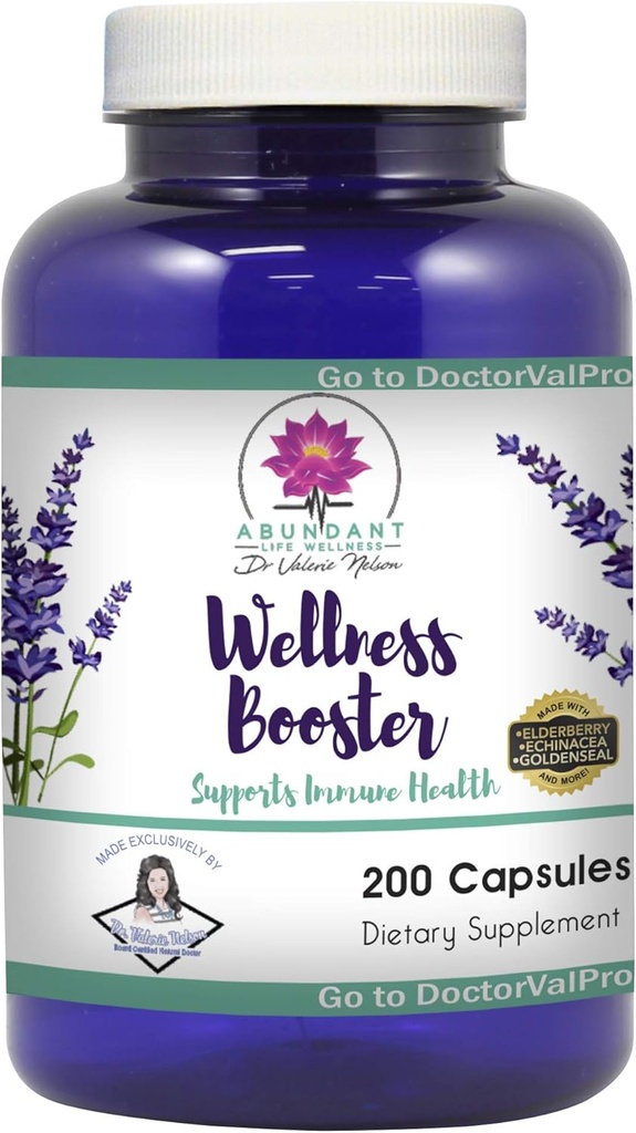Echinacea Elderberry Goldenseal &amp; Más - 200 Caps - Wellness Boosters