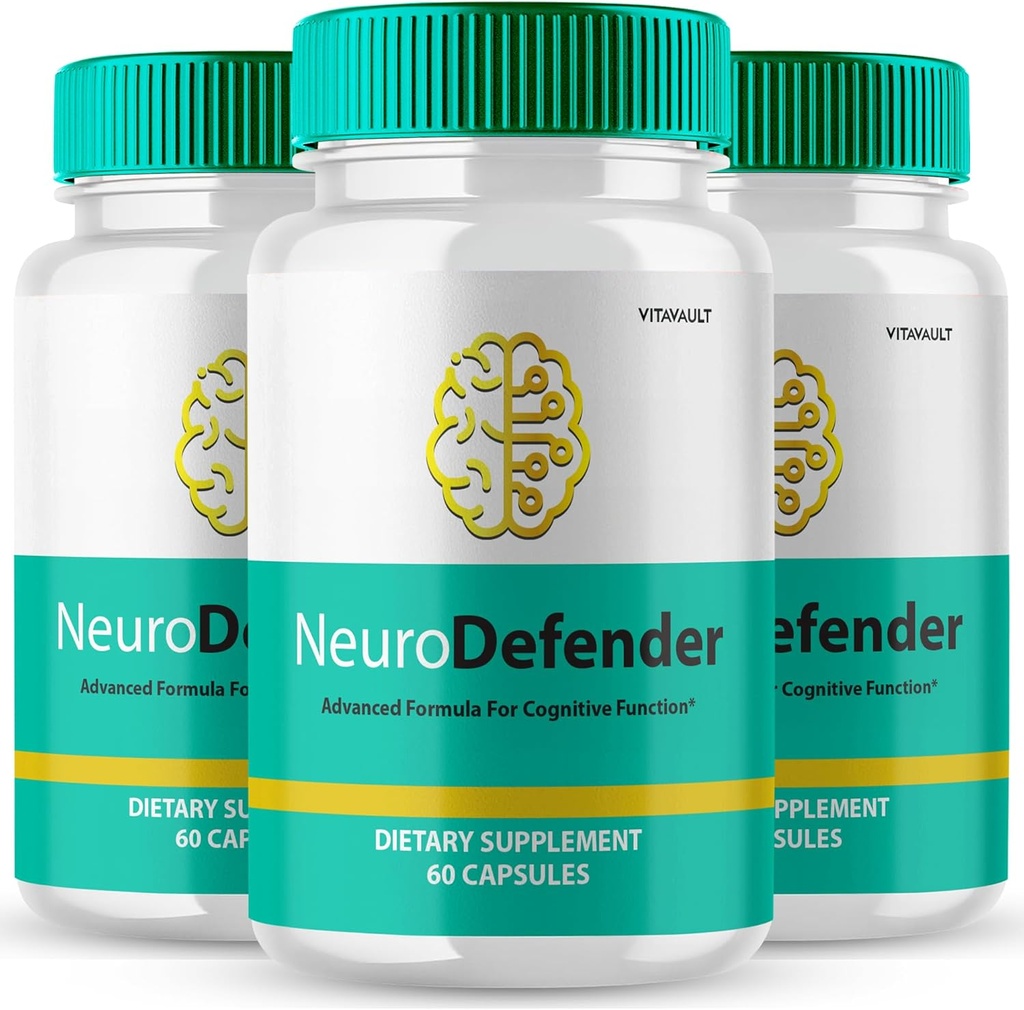 NeuroDefender Advanced Formula Brain Health Support Pills, Extra Strength Nootropics Neuro Defender All Natural Reviews (3 Pack)