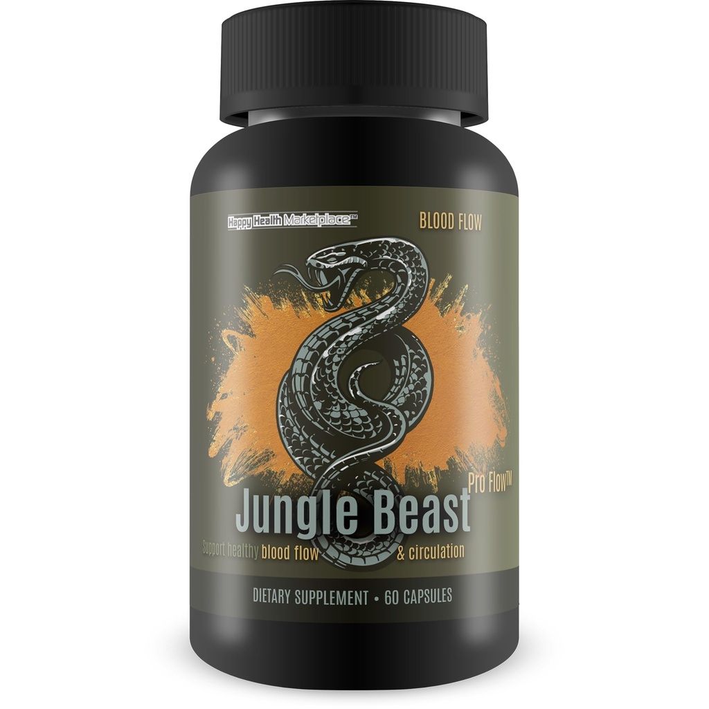 Jungle Beast Pro Flow - Nuestro Mejor Sangre de Flujo de Selva Beast Pro Suplemento para la Circulación Saludable - Healthy Circulation Support for Enhanced Nutrient Delivery - Blood Circulation Supplements Bloodflow