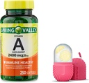 Valle de primavera Vitamina A Softgels, 2400 mcg, 250 cuenta y rodillo de hielo de regalo para cara