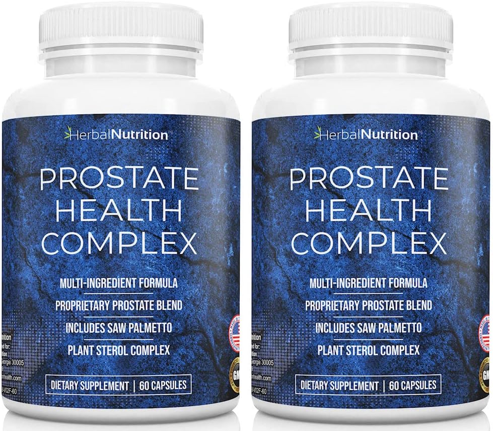 Suplemento de salud de próstata para hombres Un Complejo con Fórmula Multi-Ingrediente Saw Palmetto, 30 Vitaminas sinérgicas " Herbs para apoyar la salud de próstata y de orina, Two Bottle Pack 40 Day Supply!