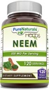 Pure Naturals Neem (Made with Natural Neem Leaf) ← 500mg 120 Veggie Capsules Suplemento Silencio Non-GMO Silencio Gluten Free ← Made in USA ← Ideal para los vegetarianos