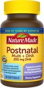 Multivitamina posnatal + DHA 200 mg, vitaminas postnatales para madres lactantes " bebés, vitaminas " nutrientes Incluye hierro, vitamina D3, calcio, yodo y más, 60 Softgels
