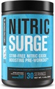 Gato de fábrica Nitric Surge Stim Free Pre Workout Powder - Caffeine-Free Nitric Oxide Suplemento w/Con-Cret Creatine, L Citrulline, &amp; GlycerSize Glycerol - Blue Raspberry, 30 Servings