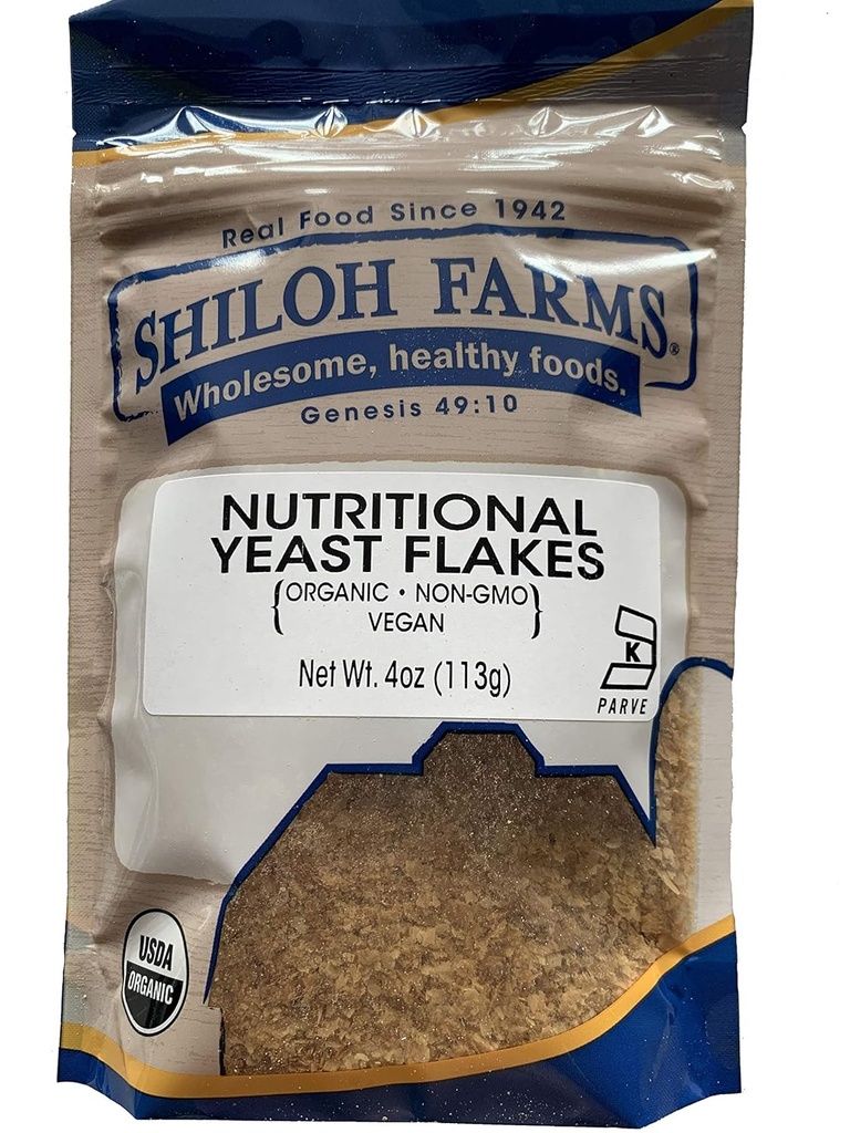 Shiloh Farms Organic Nutritional Yeast Flakes - 4 Ounce Bag - Vegan Protein - Una gran adicción a su bricolaje