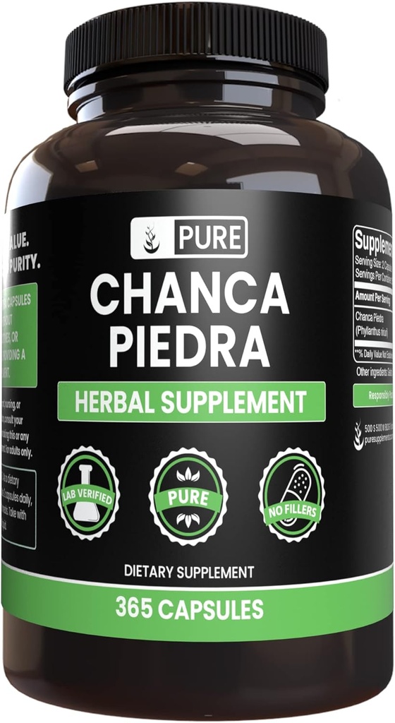 Pure Original Ingredients Chanca Piedra (365 Capsules) No Magnesium Or Rice Fillers, Always Pure, Lab Verified