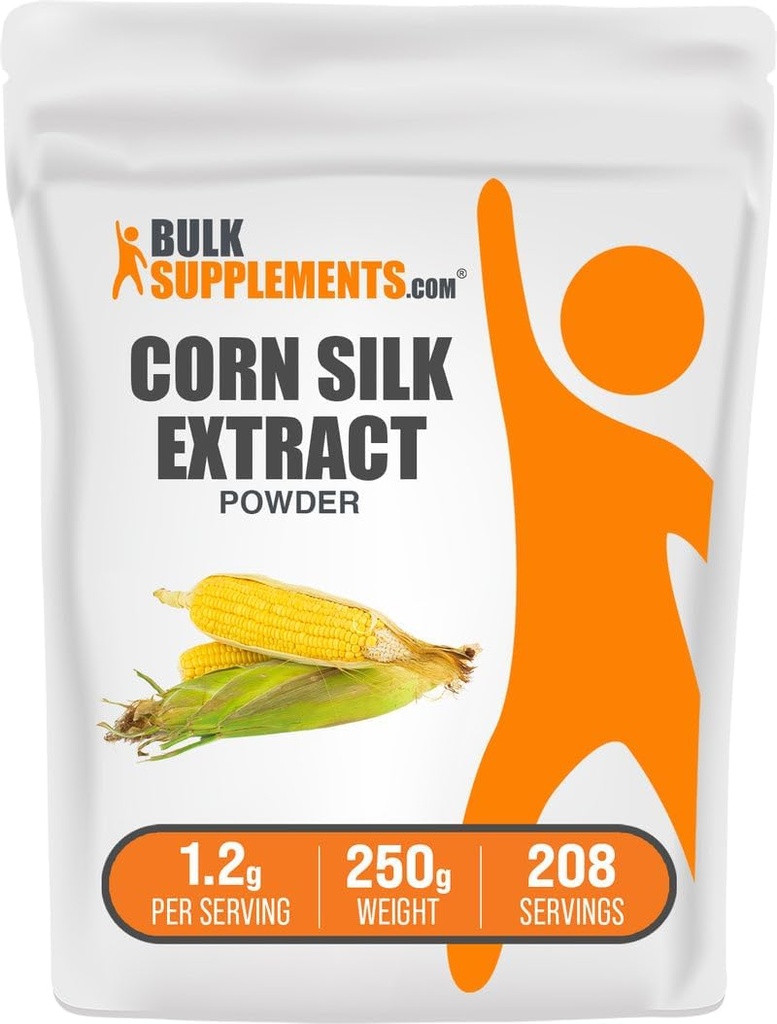 BulkSupplements.com Corn Silk Extract Powder - Corn Silk Supplement, Zea Mays Extract - Vegan & Gluten Free, 1.2g por Serving, 250g (8.8 oz) (Pack of 1)