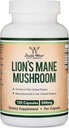 Organic Lions Mane Mushroom Capsules (120 Conde), para Focus Support and Immune Health, Third Party Tested and Grown in The USA - by Double Wood