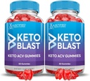 (2 Pack) Apple Cider Vinegar Gummies 1000MG Keto Blast Keto ACV Gummies Advanced Formulado con Pomegranate Beet Juice Powder B12 Vegan Non GMO 120 Gummys