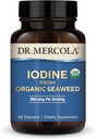 Dr. Mercola Iodine from Organic Seaweed, 650 mcg Por Serving, 30 Servings (60 Capsules), Dietary Supplement, Thyroid and Energy Support, Non-GMO, USDA Organic