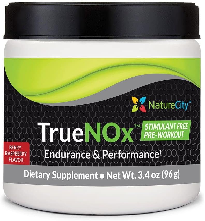NatureCity True-NOx Nitric Oxide Supplements for Men and Women - Pre-Workout Booster Powder ft. Nitrosogine L-Arginine, Peak ATP, & Beetroot Juice Nitric Oxide Powder - Gluten Free, Keto, Non_GMO