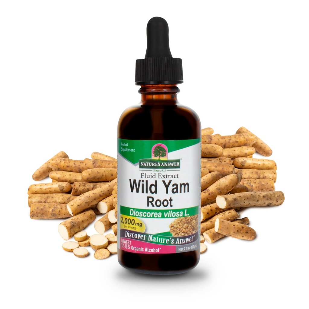 Respuesta de NAture Wild Yam ← Promueve la salud general " Well-Being  Hecho con alcohol orgánico bajo Silencio Gluten-Free, Non-GMO " Kosher Certified 2oz