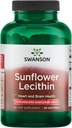 Swanson Sunflower Lecithin - Suplemento Herbal Promoción Función Cerebro Saludable - Fórmula Natural Apoyando la Salud del Corazón &amp; Saldo Lipid Saludable - (90 Softgels, 1200 mg cada uno)