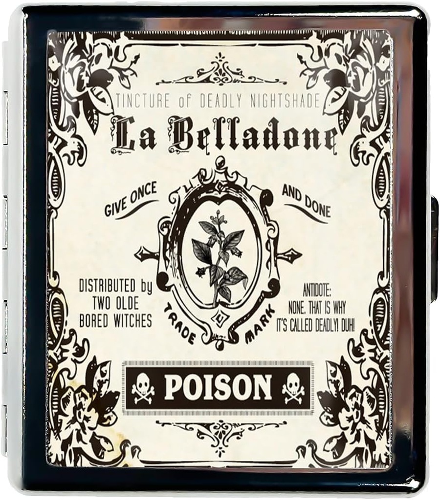 Pill Organizer Caja de Pill Pequeña para Esenciales de Purse 7 Días Cute Pill Box con Mirror Caja de Pill Portable para Pocket o Píldora Containe Travel Gifts (Vintage Poison)