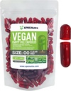 XPRS Nutra Size 00 Empty Capsules - 100 Conde Vacío Capsules Vegan - Vegetariano Pilles Vacíos - DIY Vegetable Capsule Filling- Veggie Pill Caps (Clear Rojo)
