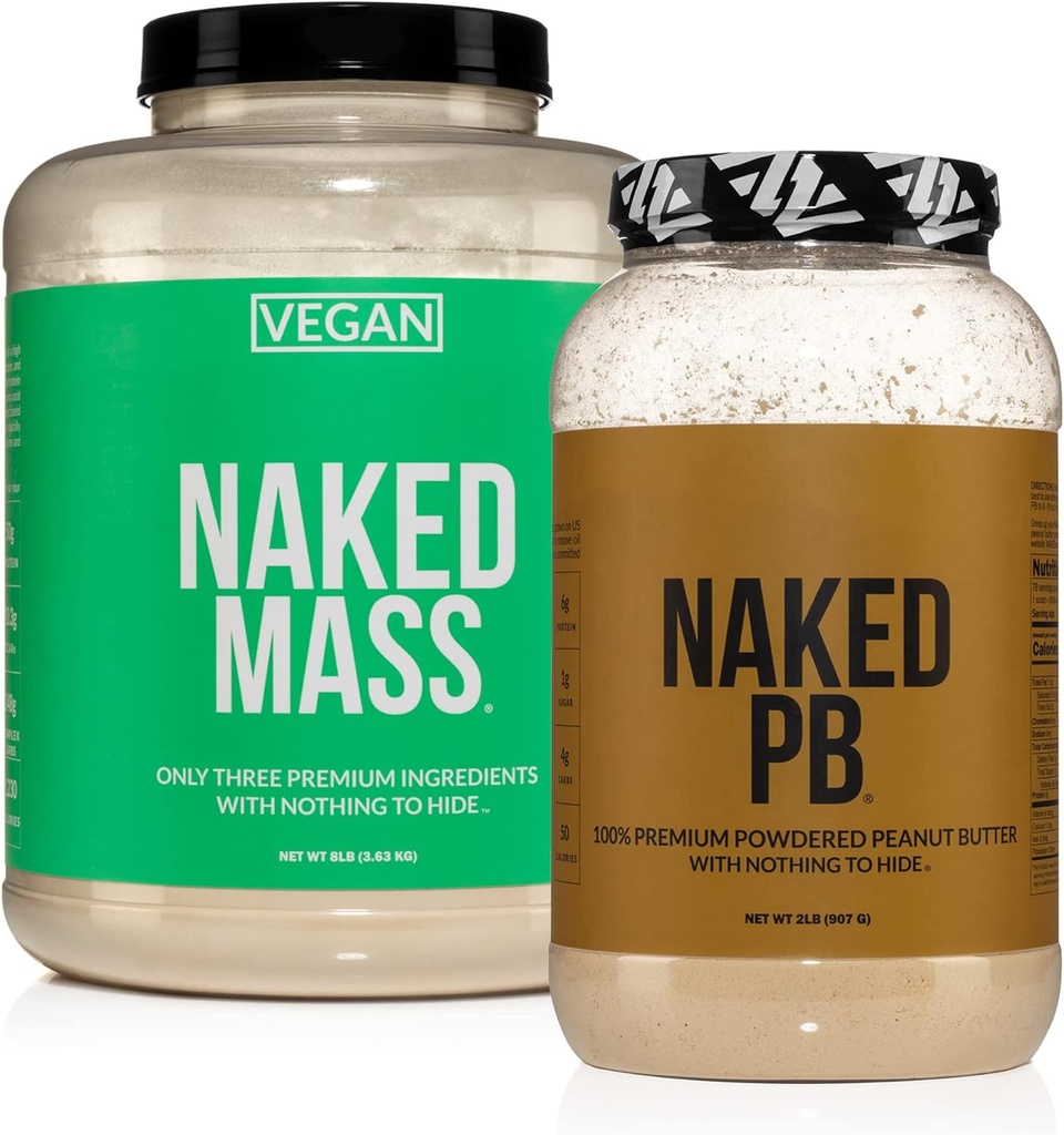 NAKED Soy-Free Protein Bundle: 8LB Vegan Mass y 2LB PB