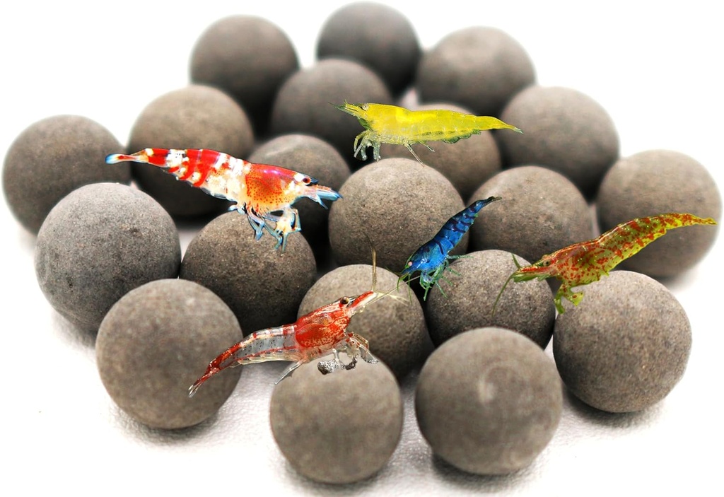 Industrias impresionantes Betta &amp; Shrimp Tourmaline Mineral Balls Aquarium Water Conditioner Más de 30 Elementos Mejora la calidad del agua, pH Balance, Salud, Color &amp; Reproducción (20 Pack Regular)