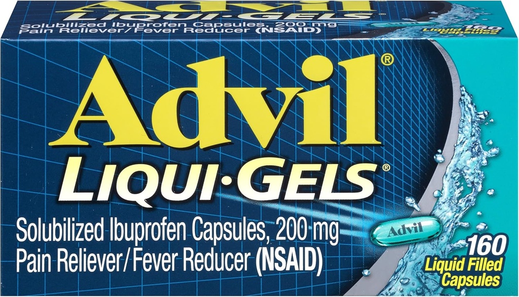 Advil Liqui-Gels Liquid Filled Capsules, 200 mg - 160 ct, Pack de 2