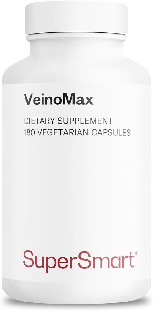 SuperSmart - VeinoMax (Complejo Avanzado) - con Diosmin, Hesperidin, Castaña de Caballo, Vitexin - Suplementos de Veinas Silencioso No GMO &amp; Gluten Gratis - 180 Vegetarian Capsules