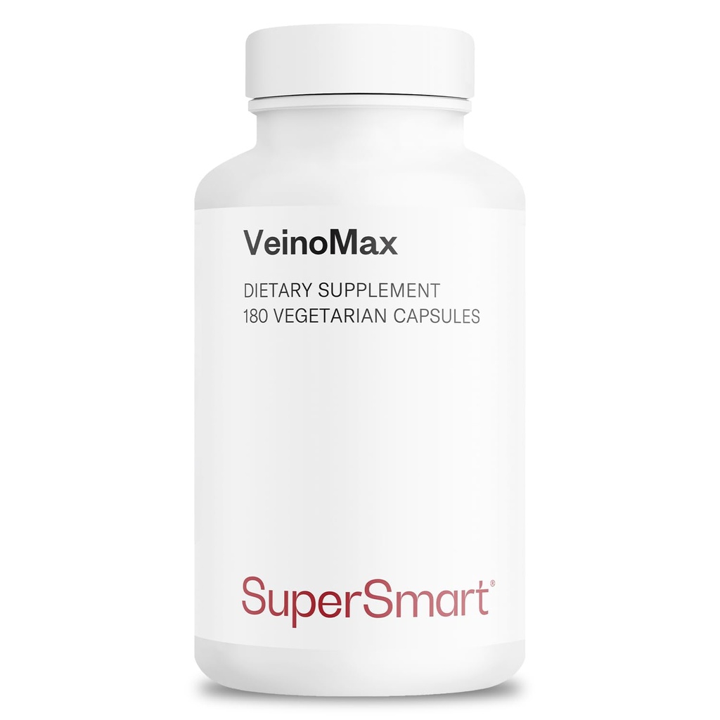 SuperSmart - VeinoMax (Complejo Avanzado) - con Diosmin, Hesperidin, Castaña de Caballo, Vitexin - Suplementos de Veinas Silencioso No GMO &amp; Gluten Gratis - 180 Vegetarian Capsules