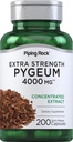 Piping Rock Pygeum Suplemento 4000 mg Silencio 200 Capsules Silencio para Hombres y Mujeres Silencio Pygeum Africanum Bark Extract ← Extra Strength ← Non-GMO, Gluten Free