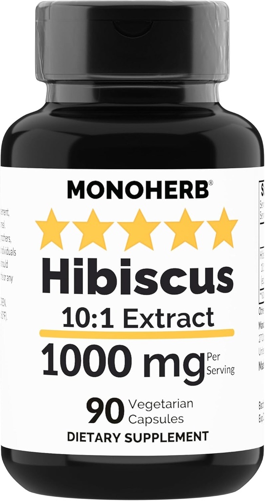 MONOHERB Hibiscus Extracto 1000 mg - 90 cápsulas vegetarianas