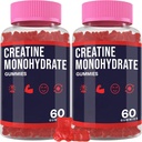 Cretina Monohydrate Gummies for Women &amp; Men, Creatina con Taurine &amp; B6, Chewable Creatina Pre Workout Gummies, Creatina para Hombres &amp; Mujeres - 2 Botellas