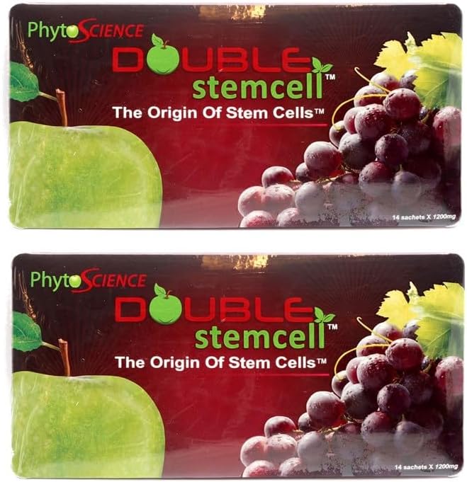 2X Phytoscience Double Stem Cell Anti Aging Suplemento Acai Berry Extract Blueberry Reducir las arrugas Poros Pimples Fine Lines Skin Texture (14 Sachets/Pack)