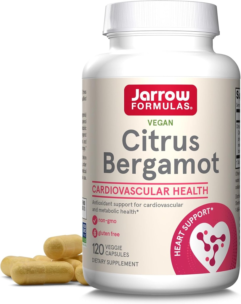 Jarrow Formulas Citrus Bergamot 500 mg - 120 Servings (Veggie Caps) - Antioxidant Support for Cardiovascular & Metabolic Health - Suplemento dietético - Gluten Free - Use QH-Absorb