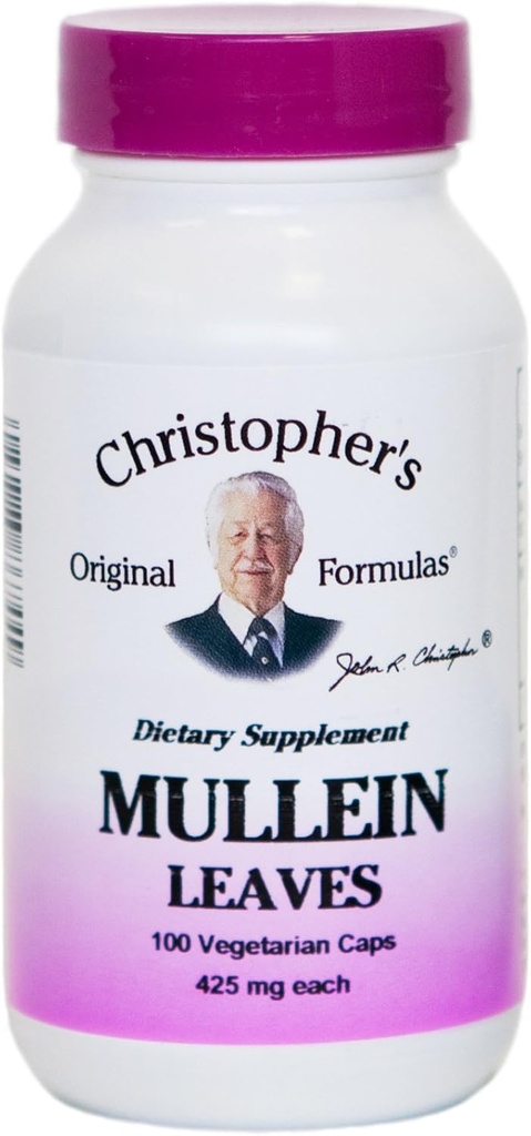 Las hojas de Mullein de Christopher - 400 mg - 100 cápsulas vegetarianas