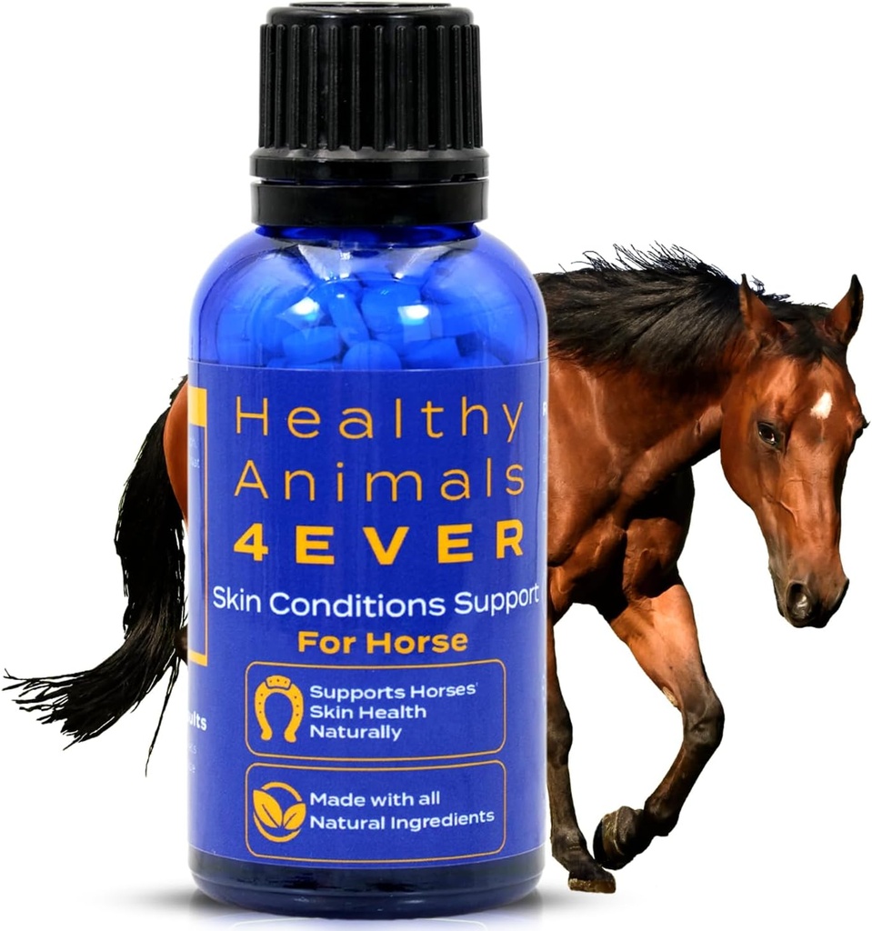 HA4E - Condiciones de la piel del caballo Soporte - Ayuda a prevenir la dermatitis, la lluvia rot " Ringworm - Suplemento natural, homeopático de alta eficacia - 300 Cuadros