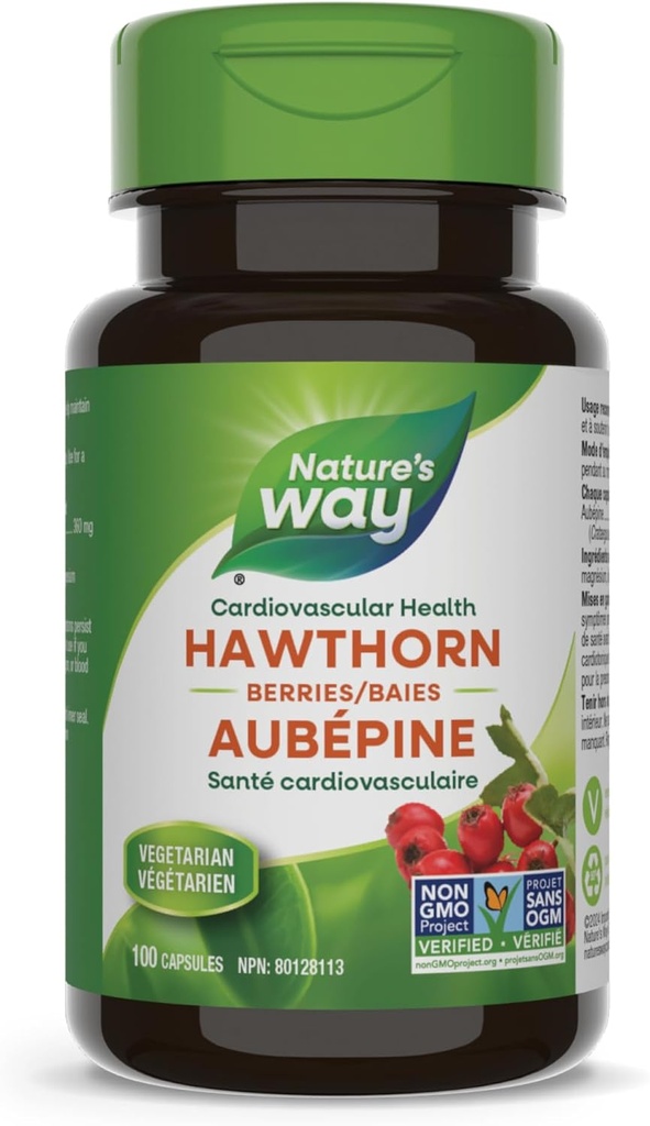 Camino de la Naturaleza Berries Hawthorn, Salud Cardiovascular, 100 cápsulas vegetarianas