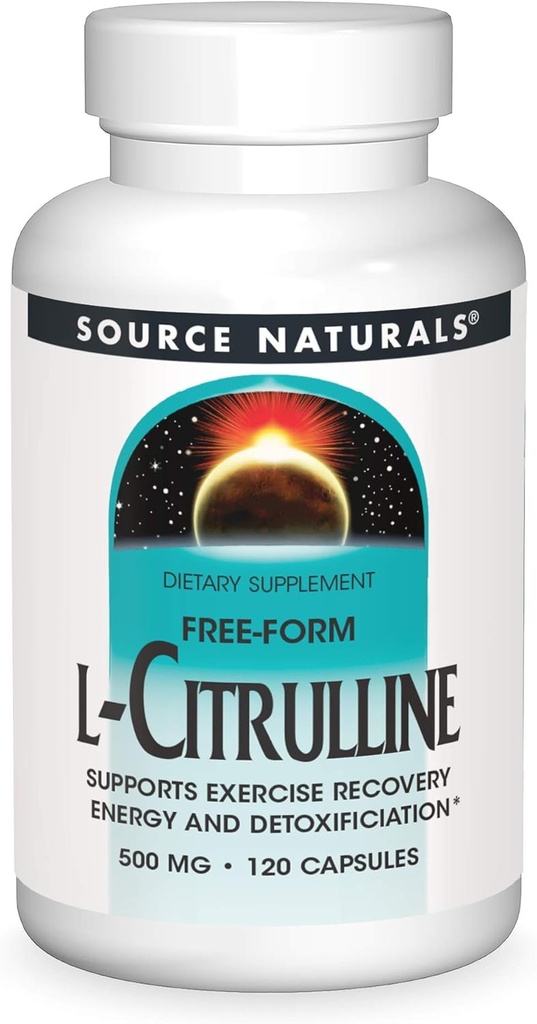 Fuente Naturals L-Citrulline - Apoyo Ejercicio Recuperación, Energía y Detoxificación*, 500 mg - 120 cápsulas