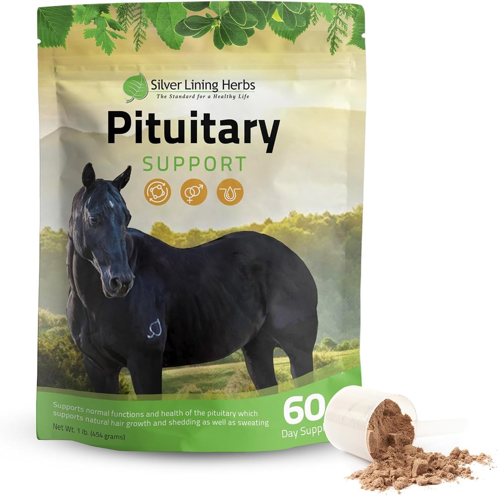 Herbs Pituitary Gland Suplementos para Caballos - Suplementos de Caballos para el apoyo metabólico Equino, Cushing, Sweating &amp; Shedding Issues - Mood & Energy Horse Supplement - 1 lb 60-Day Supply