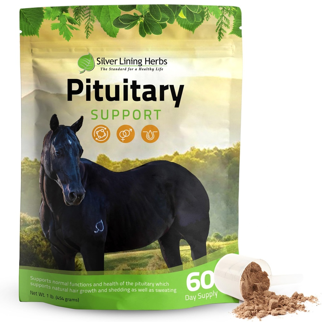 Herbs Pituitary Gland Suplementos para Caballos - Suplementos de Caballos para el apoyo metabólico Equino, Cushing, Sweating &amp; Shedding Issues - Mood & Energy Horse Supplement - 1 lb 60-Day Supply